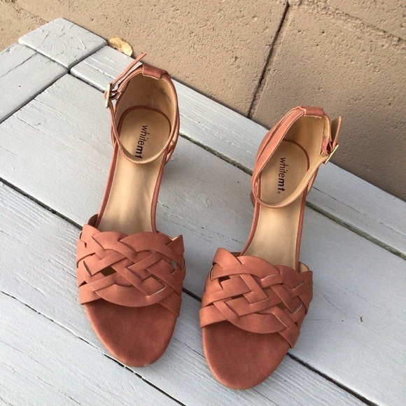 White MT Block Strappy Sandal Open Toe Heel Size 11 - Picture 4 of 5